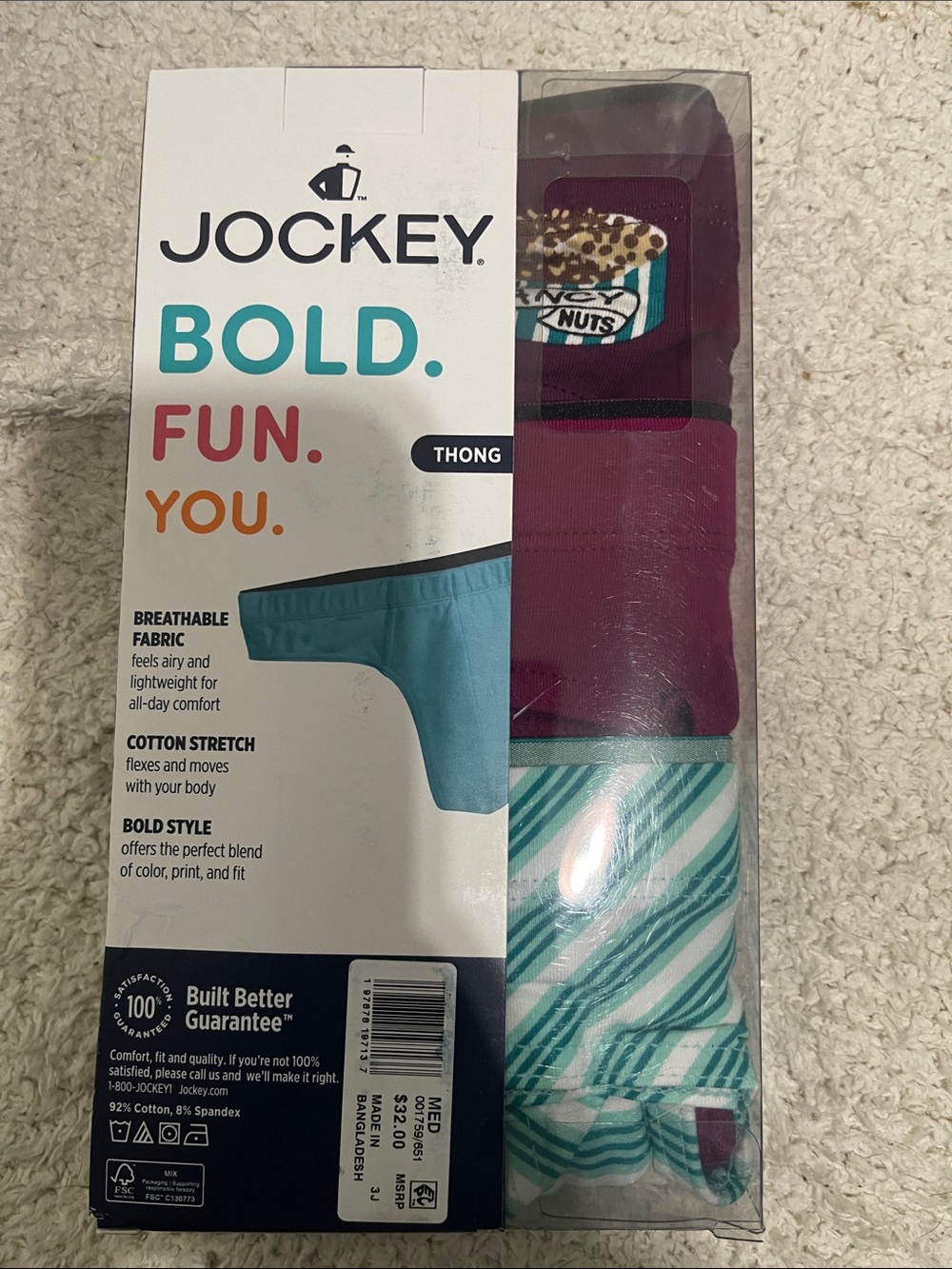 NWT- Jockey - Men’s S, M & L. Thong Pack - Picture 2 of 10